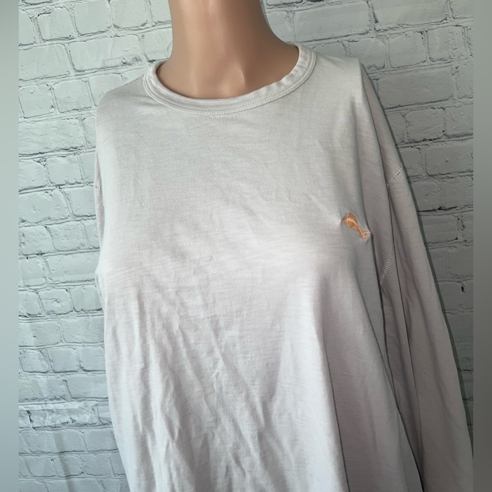 Tommy Bahama Gray & Green Floral long sleeve shirt size M - Picture 2 of 9